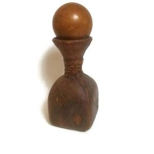 Vintage Leather Wrapped Decanter Jug with Stopper